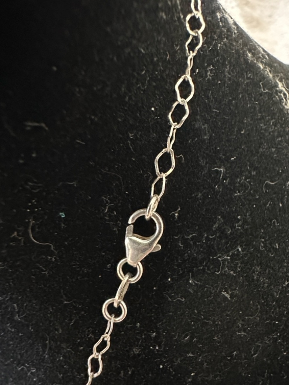SOLD Milros Blue Murano Glass Foil Heart Pendant Necklace 14K White Gold Chain - Picture 8 of 13